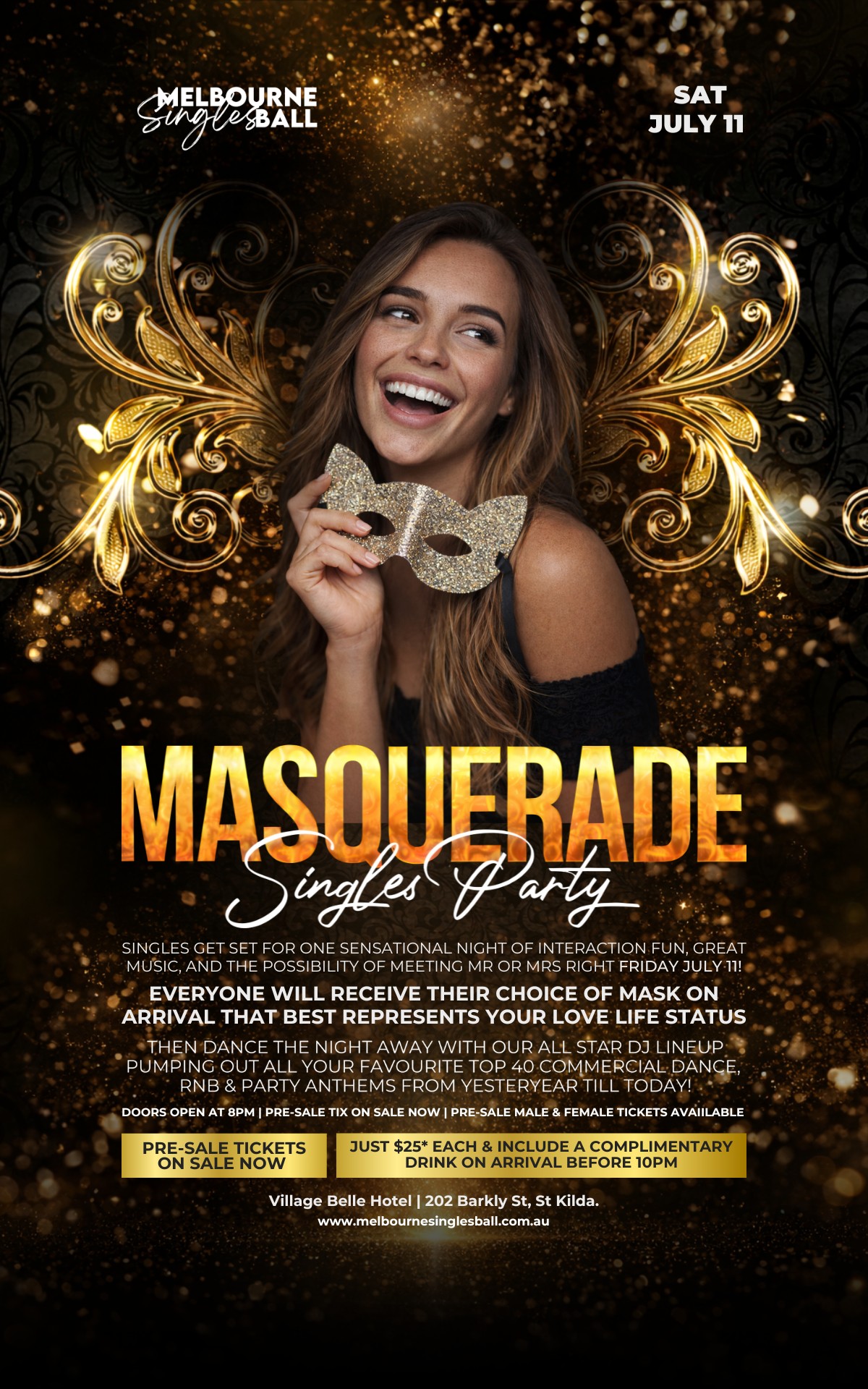 Masquerade Singles Party at Village Belle Hotel
